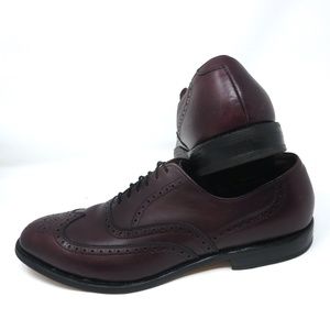 Allen Edmonds CHESTER Size 11 B Wingtip Dress Shoes Burgundy Oxblood Leather